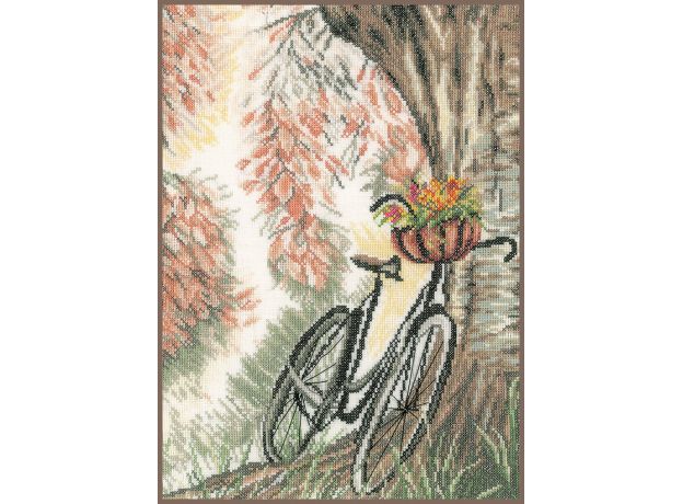 Набор для вышивки крестом LanArte BIKE & FLOWER BASKET Велосипед и цветочная корзина
