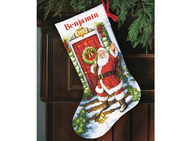 DIMENSIONS_70-08901Добро пожаловать Санта. Сапожок / Welcome Santa Stocking