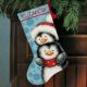 DIMENSIONS_71-09144Hugging Penguins Stocking, Сапожок