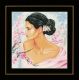 Набор для вышивки крестом LanArte Lady with blossoms Девушка c цветами