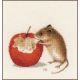 Набор для вышивки крестом LanArte, Little mouse, 20х16, ткань 27,Мышка с яблоком, счетный